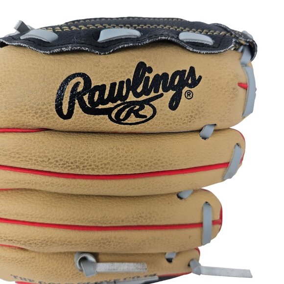 NEW Rawlings 10 Inch Tan Black Lefty Tee Ball Glove Catching Sports WPL10CBSG - Picture 4 of 14